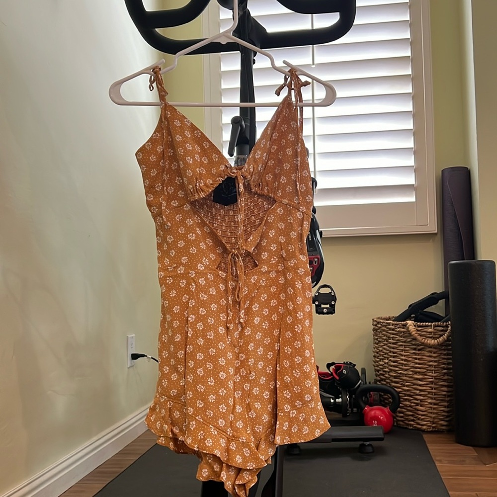 Planet Blue, Blue Life Floral & Polka Dot Romper